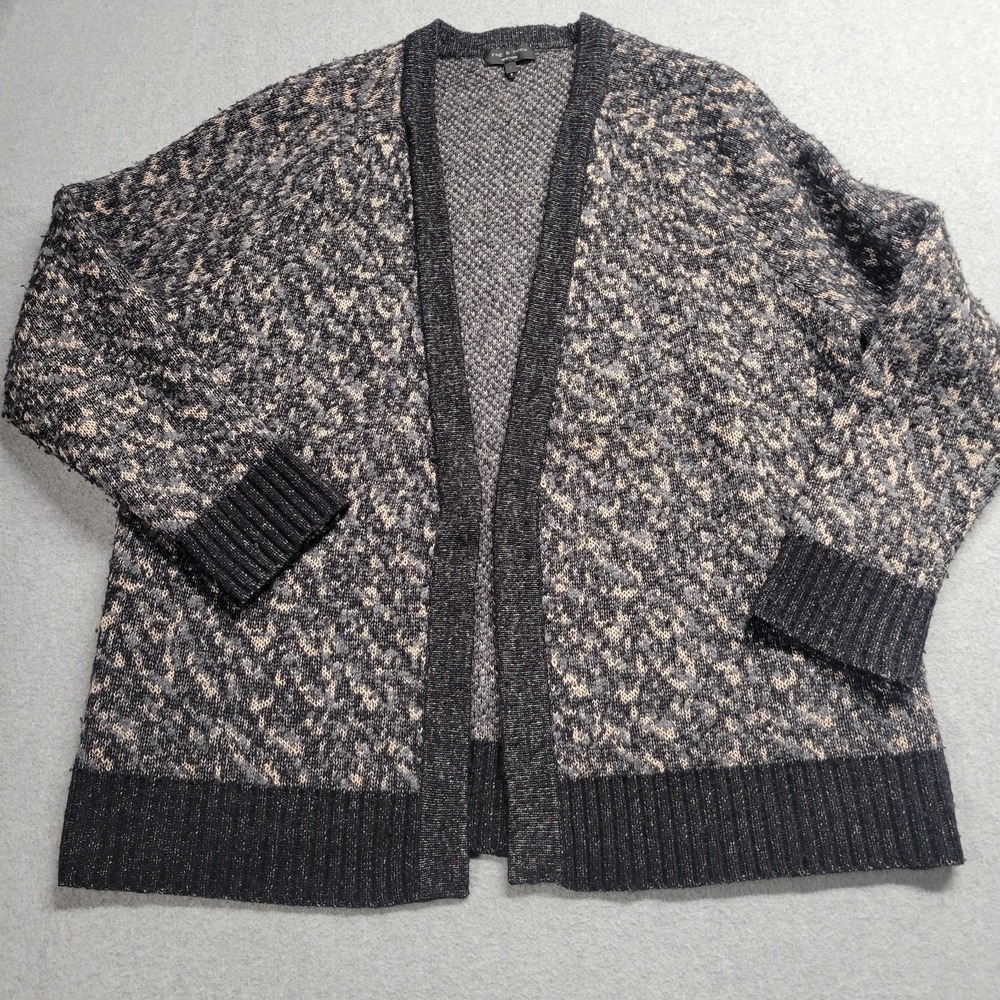 Rag & Bone Merino Wool Blend Open Front Cardigan Sweater‎ Grey Black Small